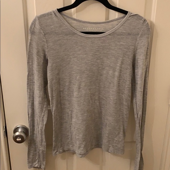 Aeropostale Tops - aeropostale grey long sleeve basic